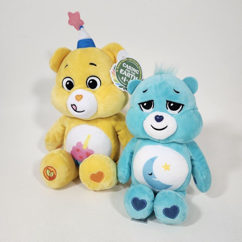 Care Bears Birthday Bedtime Bear Yellow Blue Plush Stuffed Animal Toy 2023 2022